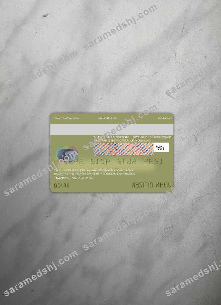 Belgium Crelan master card photolook back